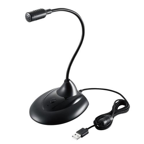 マイク ELECOM エレコム HS-MC07UBK スタンドマイク フレキシブルアーム ミュートボ...