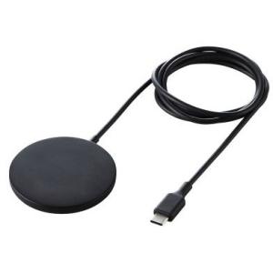 ワイヤレス充電器 ELECOM エレコム W-MA02BK 7.5W マグネット内蔵 卓上 ケーブル...