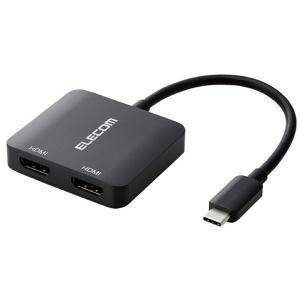 ELECOM AD-CHDMI2BK ブラック Type-C映像変換アダプタ HDMI 2ポート 映像出力 4K/2K対応 RoHS メーカー直送｜aprice