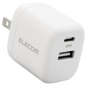 ELECOM MPA-ACCP30WH ホワイト USB Type-C 充電器 PD 対応 最大出力...