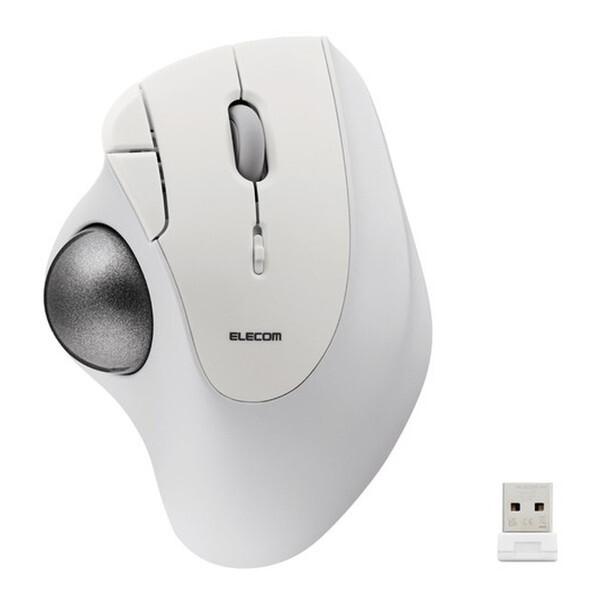 ELECOM M-IT10DRWH ホワイト トラックボール マウス (無線 5ボタン 人工ルビーユ...