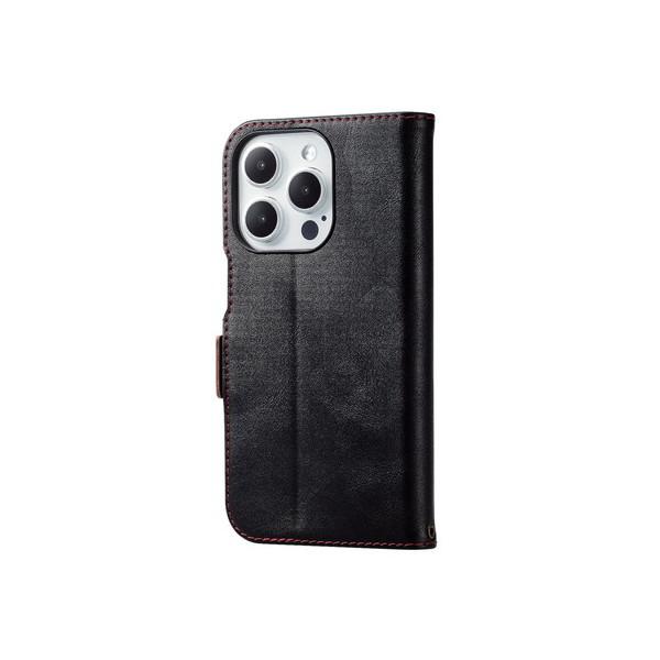 ELECOM PM-A23CPLFYBK ブラック iPhone15 Pro ケース レザー カバー...