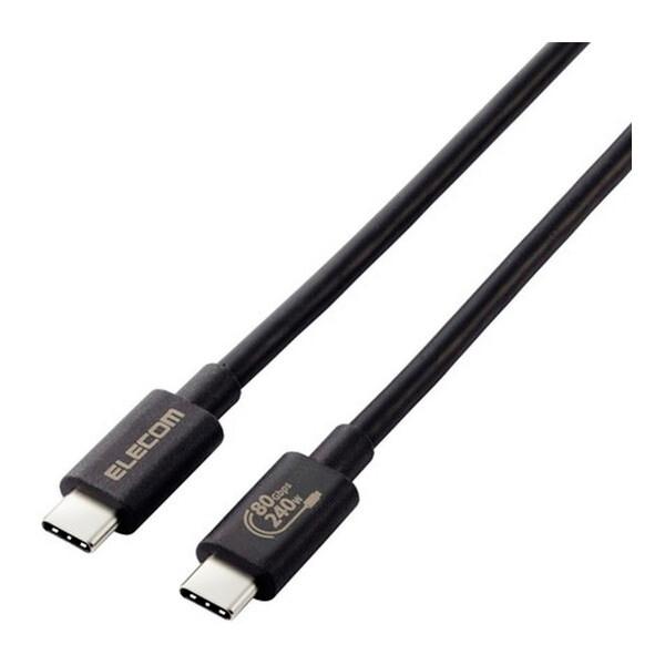 ELECOM USB4-V2CCE10NBK ブラック TypeCケーブル (C to C) 1m ...