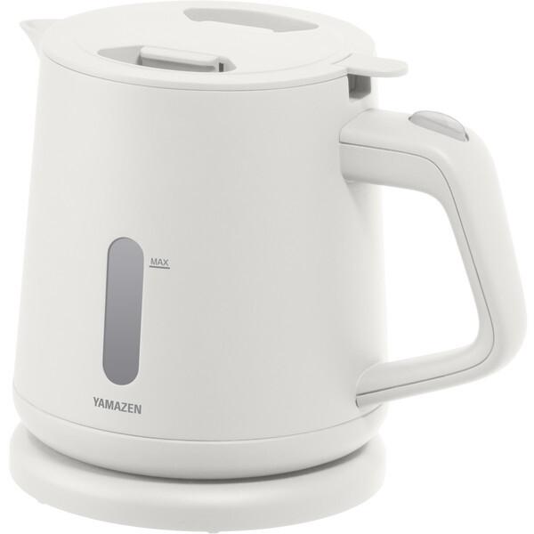 電気ケトル ケトル 小型 山善 おしゃれ 湯沸かしポット 1.0L YKU-S1210J(W) ホワ...