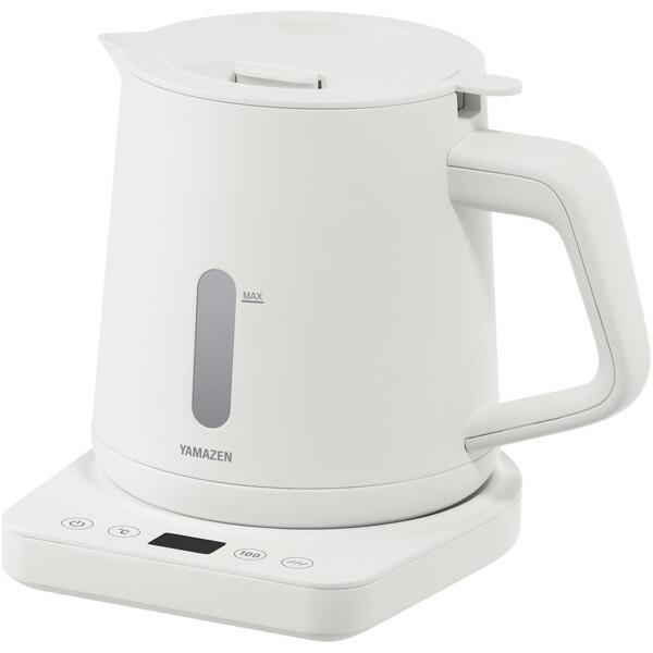 電気ケトル ケトル 小型 山善 おしゃれ 湯沸かしポット 1.0L YKU-SC1210J(W) 温...