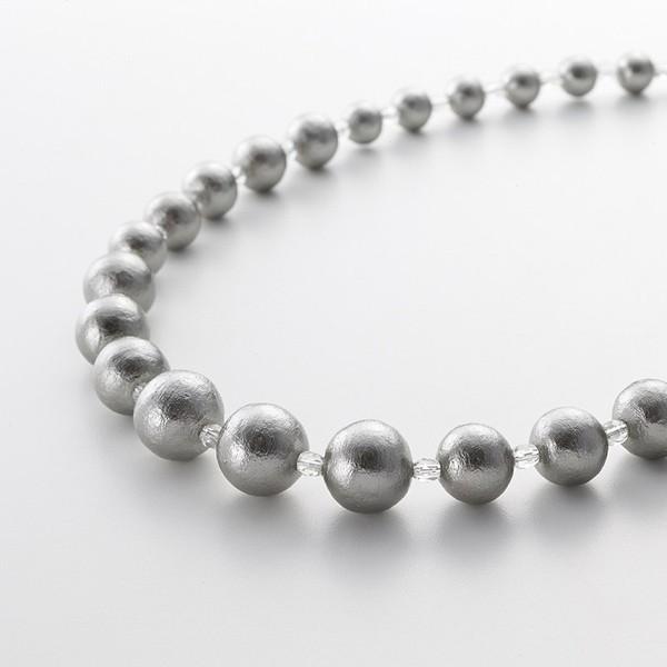 17604601 CT0002 コットンパールネックレス グレー