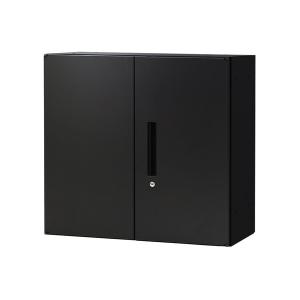 法人限定 Netforce EA-8040-2R-W-BK ブラック 両開き書庫 2段 スチール (幅800×奥行400×高さ750mm) メーカー直送