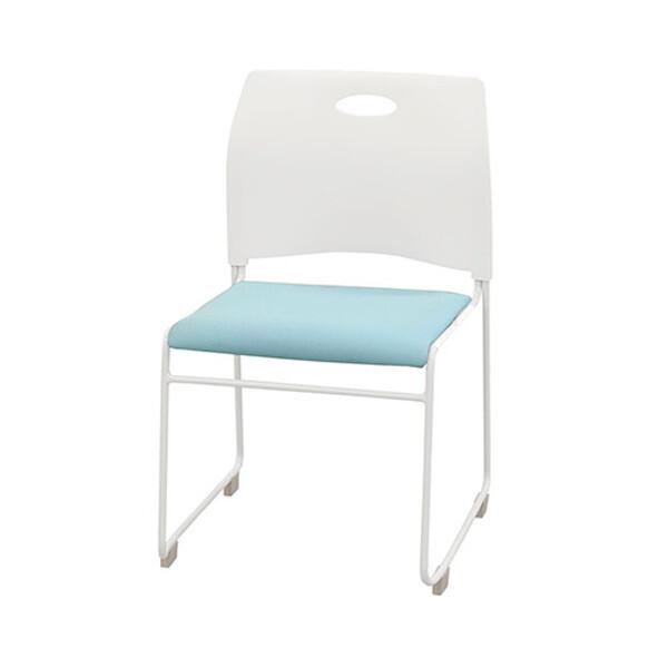 法人限定 Netforce Rap-SCM-W-WHLBL ライトブルー ミーティングチェア スタッ...