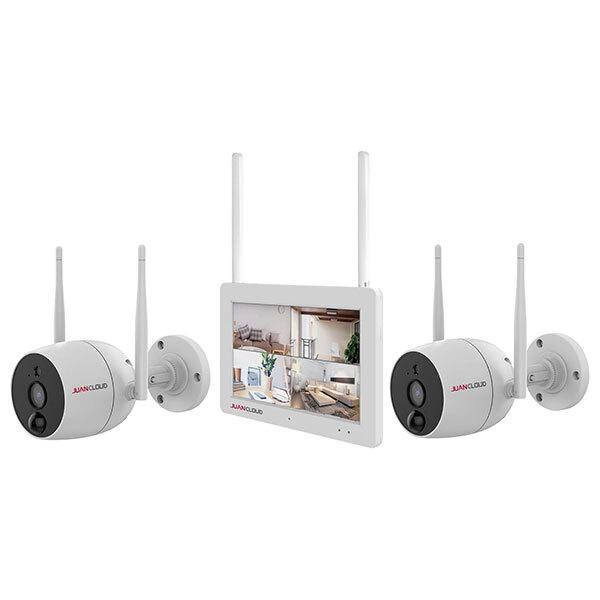 JUANCLOUD JA-T6204-PO1031-WP モニター+屋外IPカメラ(2台)セット