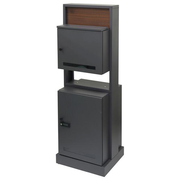 MOJYU PBX-135 門柱型宅配ボックス付ポスト Milo ダークグレー メーカー直送