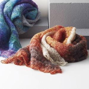 KSU10020PK 〈天然草木染〉 オーガニックコットン カシミヤ混ストール