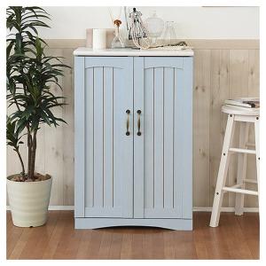 JKプラン FFC-0002-BL ブルー&ホワイト フレンチカントリー家具 キャビネット (幅60cm/フレンチスタイル) メーカー直送