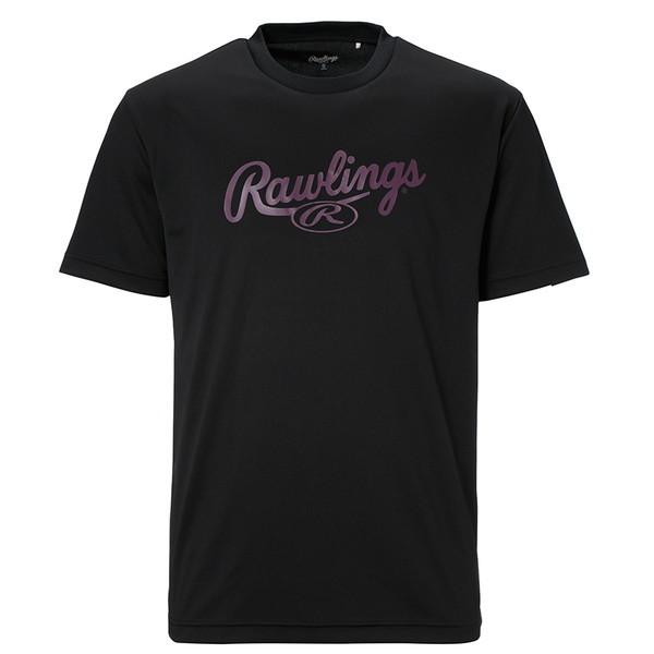 Rawlings ローリングス 野球 Tシャツ スクリプトロゴTシャツ ブラック/マルベリー AST...