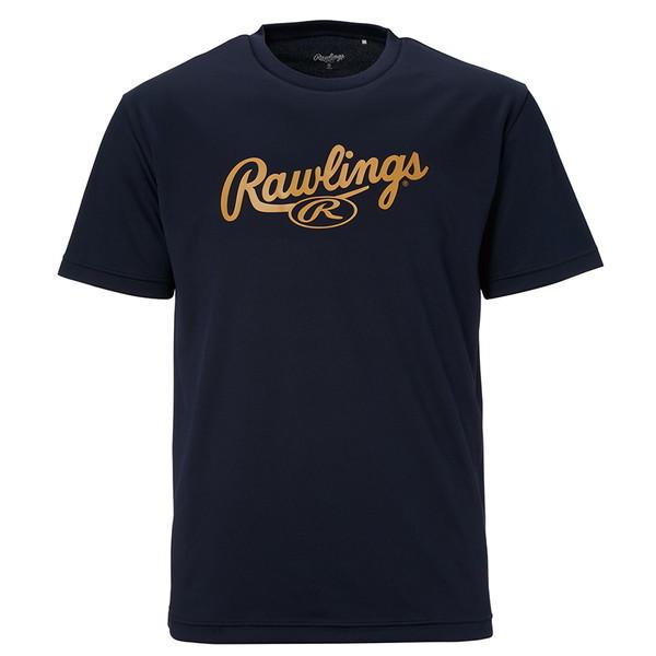 Rawlings ローリングス 野球 Tシャツ スクリプトロゴTシャツ ネイビー/ゴールドカーキ A...