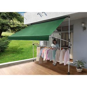 オーニング テント 2m 物干し竿付き 雨よけ 日よけ シェード つっぱり UVカット 撥水 ガーデン エクステリア 谷村実業 メーカー直送