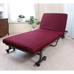 谷村実業 完成品もこもこベッド ワインレッド メーカー直送