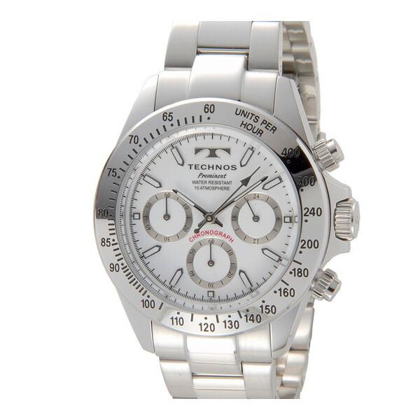 TECHNOS TP0403SW テクノスメンズクロノグラフSSブレス クォーツ腕時計 (メンズウォ...