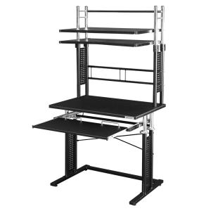 Bauhutte 認定正規取引店 昇降式パソコンラック バウヒュッテ BHD-750PRM ブラック 収納 大型ラック コンパクト メーカー直送 日時指定不可