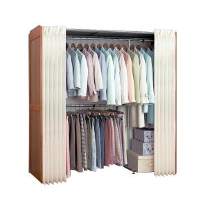 ファミリー・ライフ 木製伸縮式クローゼットハンガー棚付き 03684