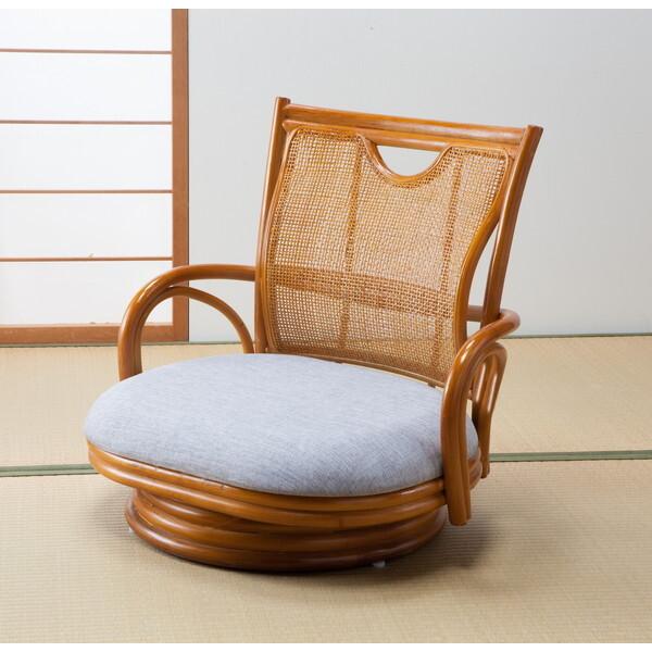 ファミリー・ライフ あぐらで座れる天然籐回転チェア ナチュラル(0448310) メーカー直送