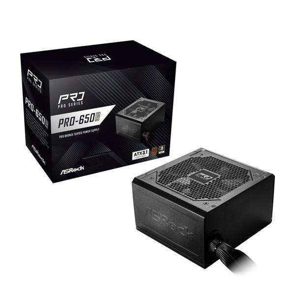 ASRock PRO-650B ブラック 電源ユニット (650W)