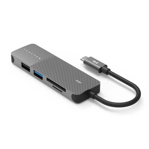 Feeltek HCM005AP2F ドッキングステーション (USB-C オス→メス カードスロッ...