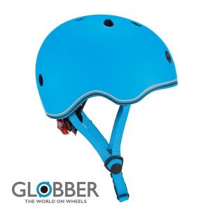 GLOBBER グロッバー LEDライト付きヘルメット 45-51cm スカイブルー 子供 キッズ 自転車  スケートボード サイズ調整 おすすめ