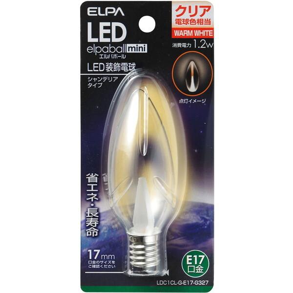 朝日電器 LDC1CL-G-E17-G327 LED電球 シャンデリア形 E17