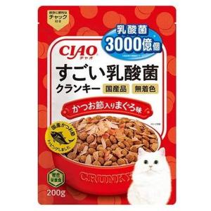 いなばペットフード CIAO すごい乳酸菌クランキー かつお節入り まぐろ味 200g｜aprice