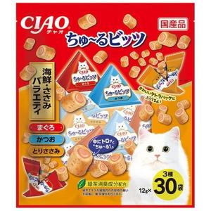 【1,000円OFFクーポン配布中】いなばペットフード CIAOちゅーるビッツ 海鮮ささみバラエティ 30袋