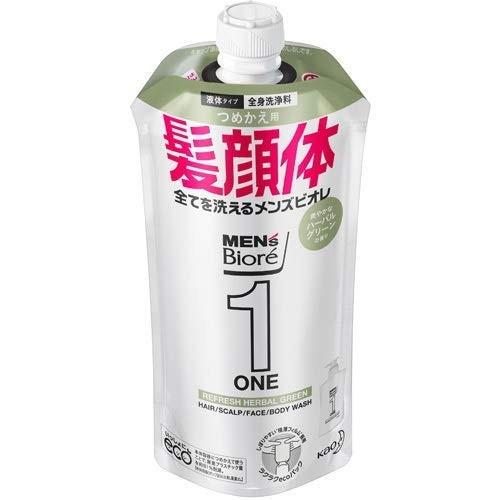 花王 メンズビオレ オールインワン全身洗浄料 Hグリーン詰替 340ml