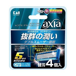 貝印 カイレザー アクシア 5枚刃 替刃 4個入 男性用 カミソリ