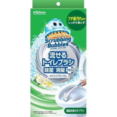 ジョンソン スクラビングバブル 流せるトイレブラシ 除菌消臭プラス ホワイトブロッサム 本体+替えブ...