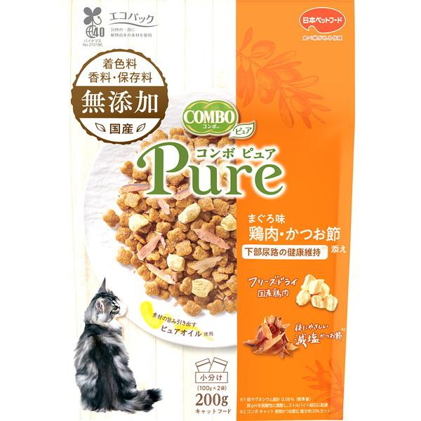 日本ペットフード コンボ ピュア キャット まぐろ味・鶏肉・かつお節添え 200g