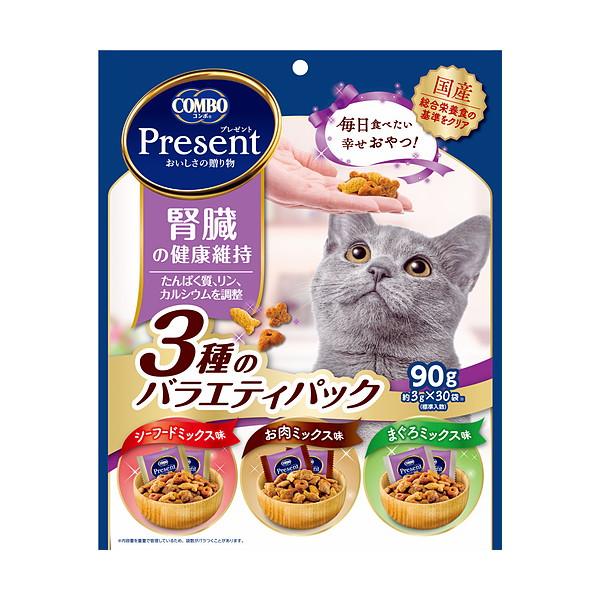 日本ペットフード コンボ プレゼント キャット おやつ腎臓の健康維持3種のバラエティパック 90g(...