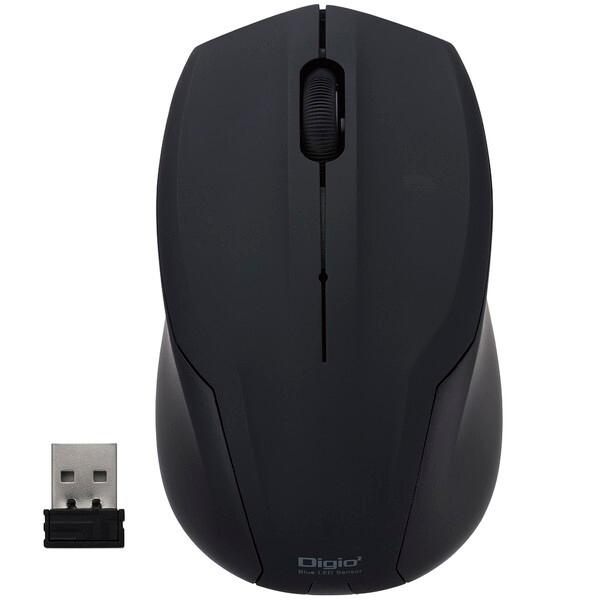 Nakabayashi MUS-RKT125BK 無線静音3ボタンBlueLEDマウス ブラック