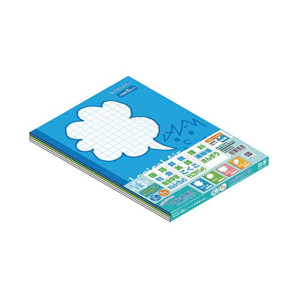 Nakabayashi HB5-H504-5P エアーノート/フェイス柄/方眼5mm/5P