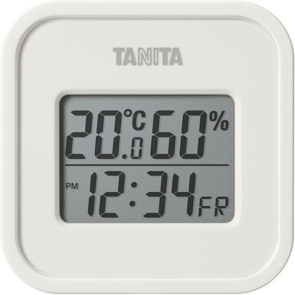 温湿度計 デジタル 電池式 タニタ TANITA TT-588-IV アイボリー 温度 湿度 時計 ...