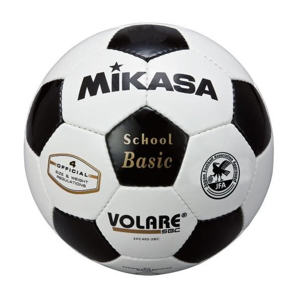 MIKASA SVC402SBC-WBK サッカー4号手縫い 検定球 白/黒