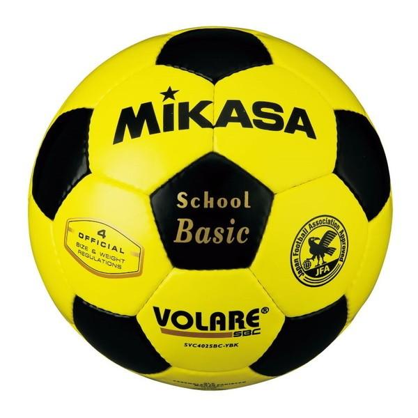 MIKASA SVC402SBC-YBK サッカー4号手縫い 検定球 黄/黒