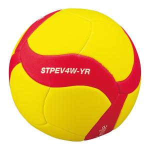 MIKASA STPEV4W-YR スマイルバレーボール 4号球(小学生・中学生向け) イエロー×レッド｜aprice