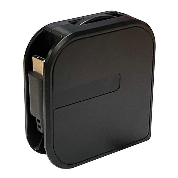 カシムラ AJ-633 ブラック USB充電&amp;同期ケーブル (片引きリール 80cm A-C)