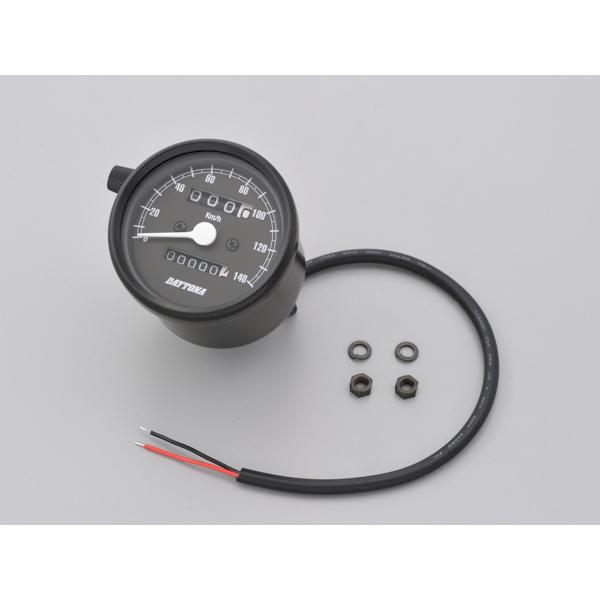 デイトナ D15621 機械式スピードメーター φ60 ホワイトLED照明 ブラックボディ/ブラック...