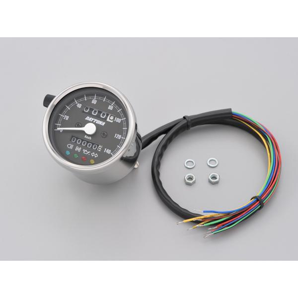 デイトナ D15637 機械式スピードメーター φ60 ホワイトLED照明(インジケーター付き) ス...