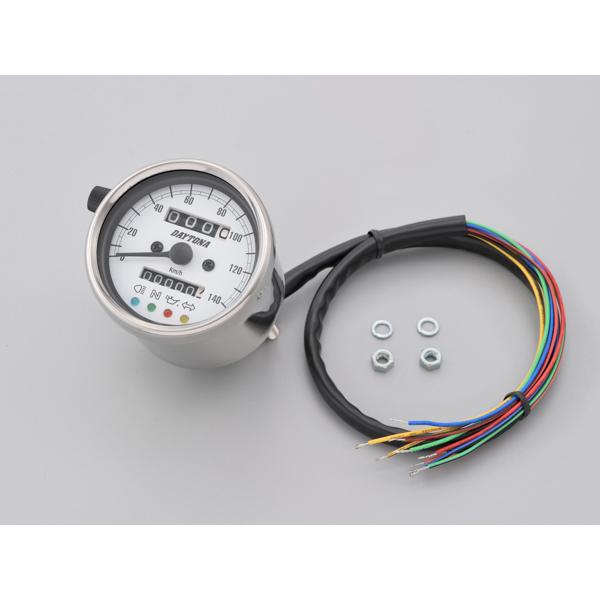 デイトナ D15639 機械式スピードメーター φ60 ホワイトLED照明(インジケーター付き) ス...