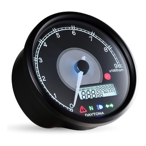 デイトナ D48140 VELONA タコメーター 液晶スピードメーター付き ブラックボディ/ホワイ...