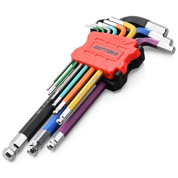 デイトナ D61388 バイク用 工具 六角レンチ セット 9本組 ボールポイント L字型 マルチカ...