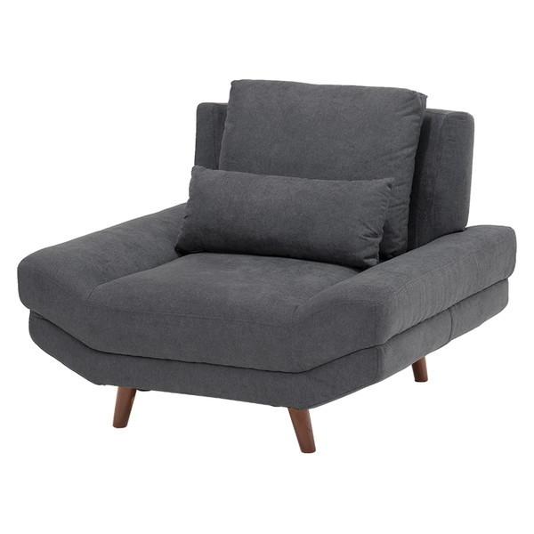 萩原 ソファ(ダークグレー) ブライト1P-DGY メーカー直送