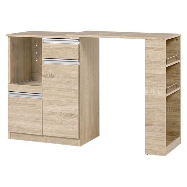 萩原 VKC-7142NAOS 伸縮キッチンカウンター ナチュラル メーカー直送