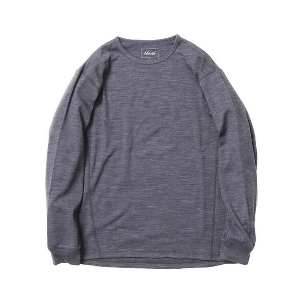 NANGA ナンガ MERINO WOOL BASE LAYER L/S TOP GRY L NW2...